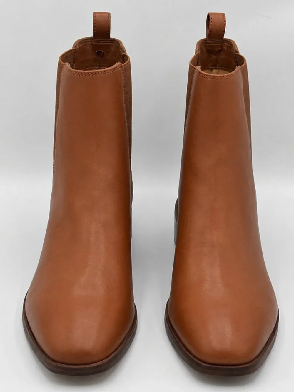 J. Crew Tan Vegan Leather Chelsea Boots Size 8 Pull-On